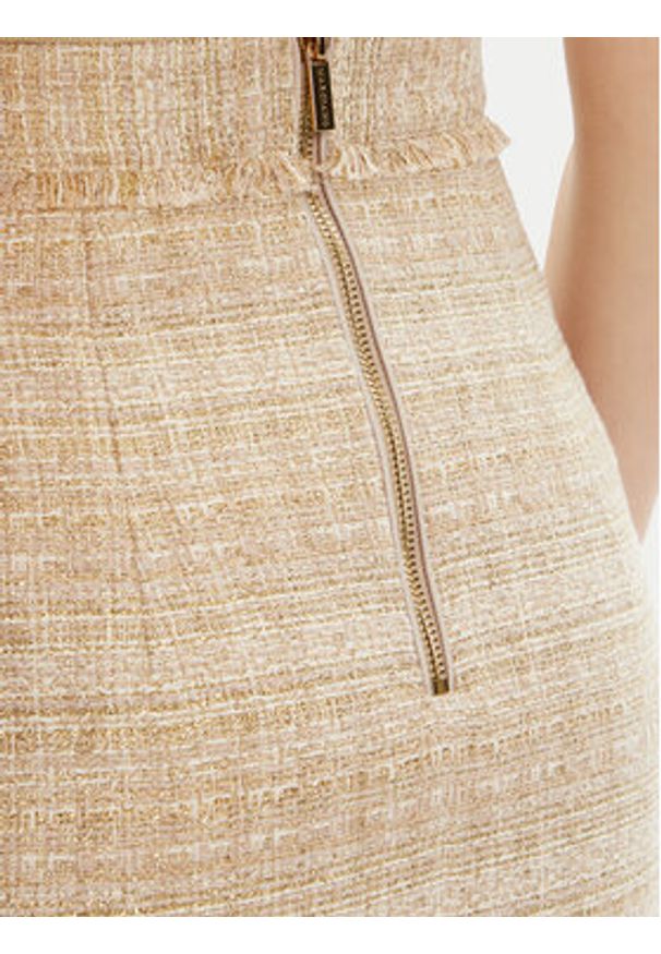 Marciano Guess Spódnica mini 5GGD15 7302A Beżowy Regular Fit. Kolor: beżowy. Materiał: bawełna