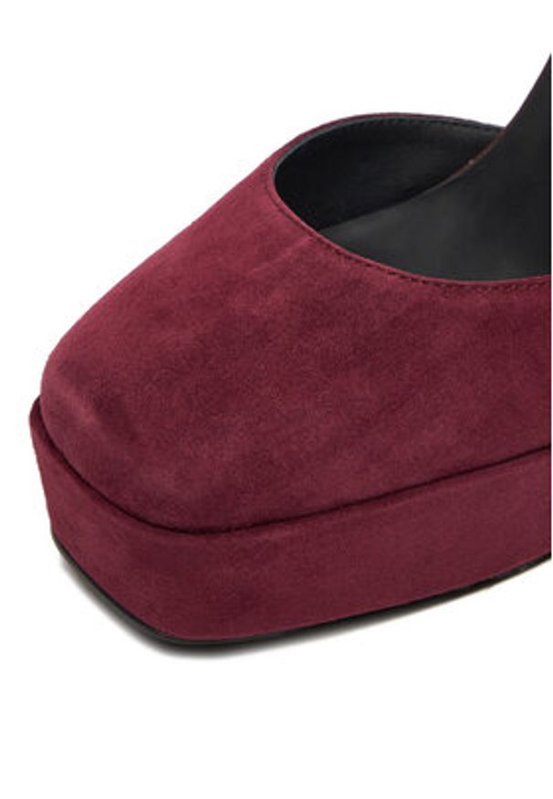 Eva Minge Czółenka EO-NIKI-E340-70H Bordowy. Kolor: czerwony. Materiał: zamsz, skóra