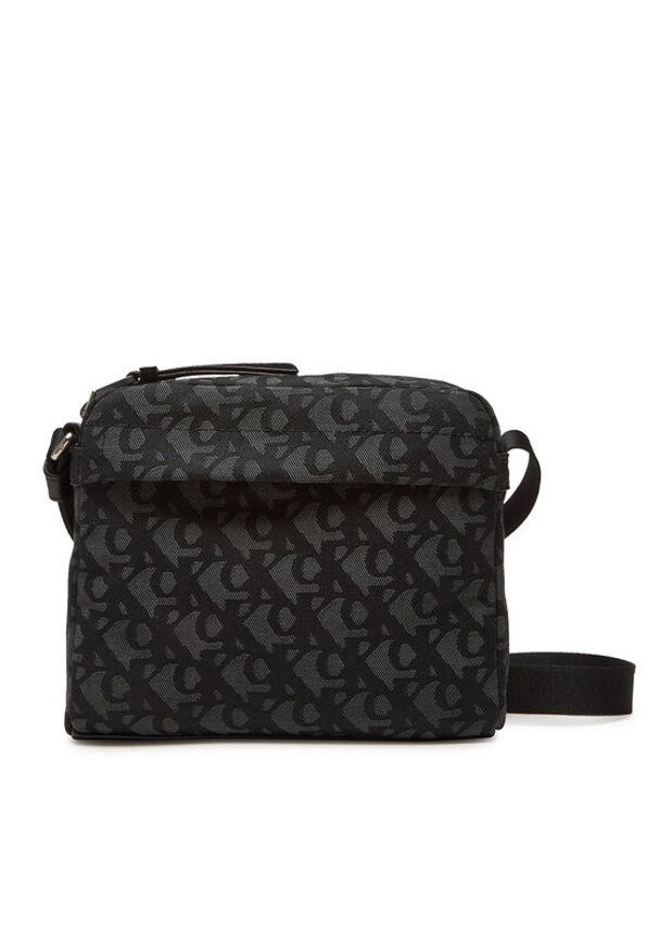 Calvin Klein Saszetka Slouched Monogram Mini Zip Fligh LV04G3175G Czarny. Kolor: czarny. Materiał: materiał