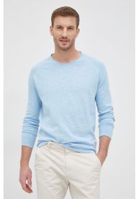 Pepe Jeans sweter JOSHUA męski lekki. Kolor: niebieski. Materiał: bawełna, materiał. Długość rękawa: długi rękaw. Długość: długie #2