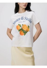 Reserved - T-shirt z nadrukiem - złamana biel. Materiał: bawełna. Wzór: nadruk #1