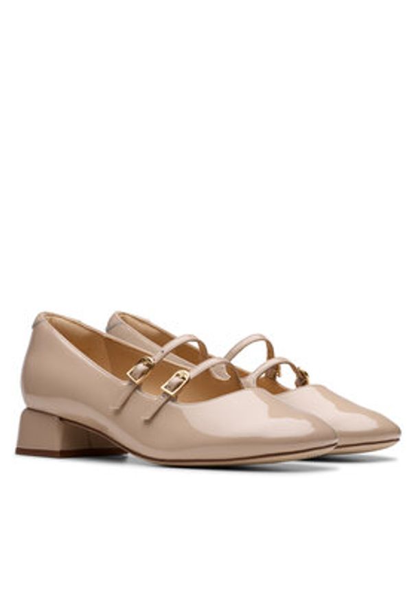 Clarks Półbuty 26181313 Beżowy. Kolor: beżowy. Materiał: skóra, lakier
