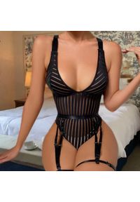 Intica - Body z dużym dekoltem na wieczorne wyjścia Arbana. Kolor: czarny. Materiał: tkanina #4