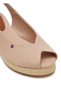 TOMMY HILFIGER - Tommy Hilfiger Espadryle Flag Mid Wedge Espad Slingback FW0FW08595 Różowy. Kolor: różowy. Materiał: materiał