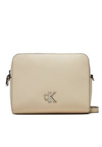 Calvin Klein Torebka Minimal Monogram K60K612719 Beżowy. Kolor: beżowy. Materiał: skórzane