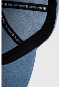 Element czapka jeansowa gładka. Kolor: niebieski. Materiał: jeans. Wzór: gładki #4