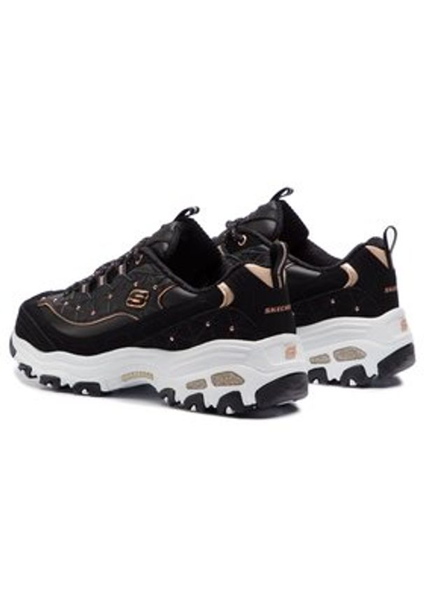 skechers - Skechers Sneakersy D'lites Glamour Feels 13087/BKRG Czarny. Kolor: czarny. Materiał: skóra