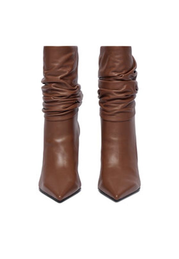 Gino Rossi Botki EO-LUNA-LT681 Brązowy. Kolor: brązowy. Materiał: skóra