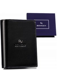 ROVICKY - Portfel skórzany Rovicky RV-7680278-IL-BCA-44 czarny. Kolor: czarny. Materiał: skóra