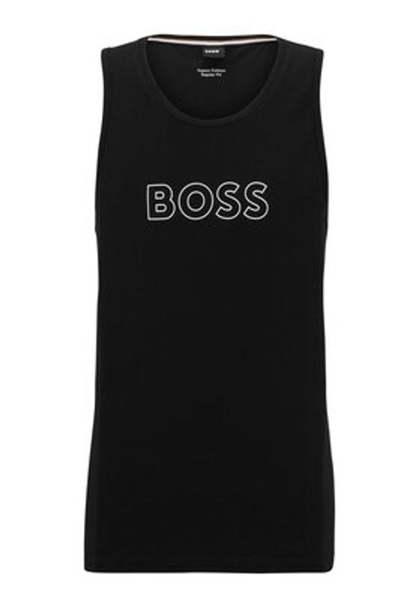 BOSS - Boss Tank top 50491711 Czarny Regular Fit. Kolor: czarny. Materiał: bawełna