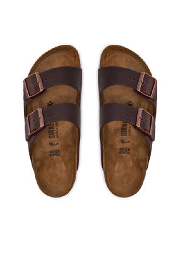 Birkenstock Klapki Arizona 0052533 Brązowy. Kolor: brązowy. Materiał: skóra