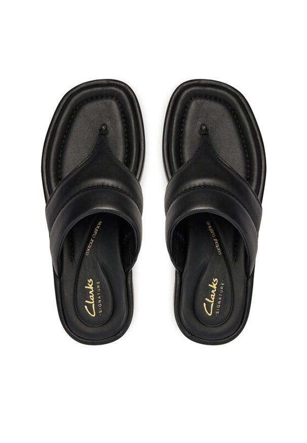 Clarks Japonki Alda Walk 26176261 Czarny. Kolor: czarny. Materiał: skóra