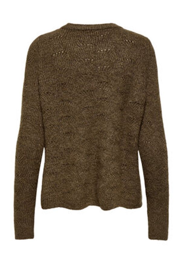 only - ONLY Sweter 15234745 Brązowy Regular Fit. Kolor: brązowy. Materiał: syntetyk