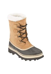 sorel - Buty trekkingowe męskie Sorel Caribou. Zapięcie: sznurówki. Kolor: brązowy. Materiał: skóra, tkanina, guma. Szerokość cholewki: normalna