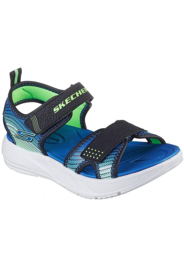 skechers - Sandały dla dzieci Skechers Microspec splash. Kolor: czarny. Materiał: syntetyk, materiał. Styl: sportowy
