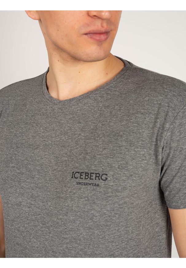 Iceberg T-shirt "C-neck" | ICE1UTS01 | Mężczyzna | Szary. Kolor: szary. Materiał: bawełna, elastan. Wzór: nadruk