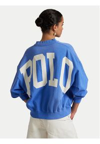 Polo Ralph Lauren Bluza 211965111002 Niebieski Oversize. Typ kołnierza: polo. Kolor: niebieski. Materiał: bawełna