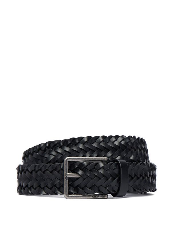 Calvin Klein Pasek Warmth Buckle Woven 35Mm Fixed - LV04D7061G Czarny. Kolor: czarny. Materiał: skóra