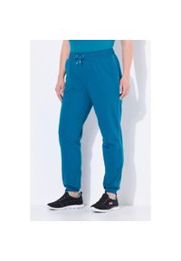 ULLA POPKEN - Damskie Spodnie dresowe lamówka z boku elastyczny ściągacz elastyczny dół. Kolekcja: plus size. Kolor: szary, niebieski, wielokolorowy. Materiał: materiał, poliester, bawełna