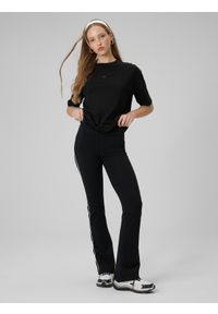 4f - 4F T-shirt loose gładki damski - czarny XS. Okazja: na co dzień. Kolor: czarny. Materiał: bawełna, materiał. Wzór: gładki. Styl: casual #2