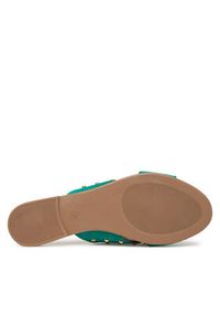 Pieces Klapki 17156837 Zielony. Kolor: zielony. Materiał: skóra