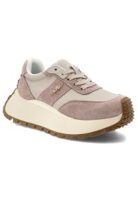 Beżowe Sneakersy Filippo Modne Skórzane Obuwie Damskie. Okazja: na spacer, na co dzień. Zapięcie: sznurówki. Kolor: beżowy. Materiał: skóra. Styl: wizytowy, casual, klasyczny