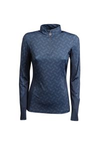 HARRYS HORSE - Damska koszulka do jazdy konnej Harry's Horse Just Ride Retro. Kolor: niebieski. Długość rękawa: długi rękaw. Styl: retro #1