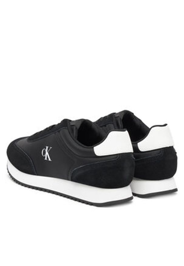 Calvin Klein Jeans Sneakersy Runner Laceup Mg Nylon Mix YW0YW01828 Czarny. Kolor: czarny. Materiał: zamsz, skóra
