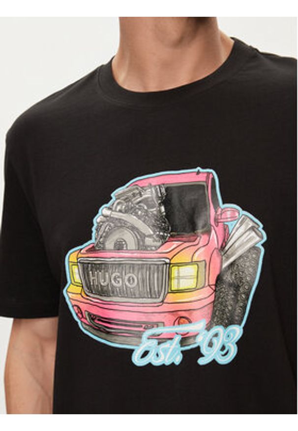 Hugo T-Shirt Damotoro 50514092 Czarny Relaxed Fit. Kolor: czarny. Materiał: bawełna