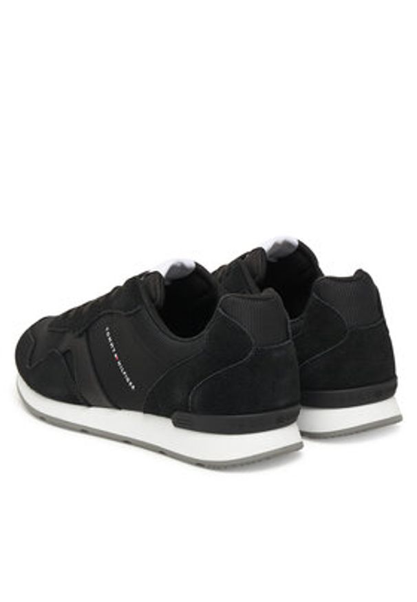 TOMMY HILFIGER - Tommy Hilfiger Sneakersy Runner Icon Mix FM0FM05679 Czarny. Kolor: czarny. Materiał: skóra, zamsz