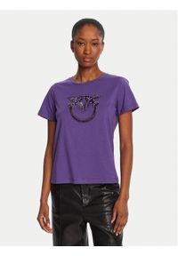 Pinko - PINKO T-Shirt Quentin 100535 A2RN Fioletowy Regular Fit. Kolor: fioletowy. Materiał: bawełna