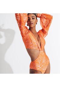 Intica - Strój plażowy z długim rękawem ochrona UV na lato Charyl. Kolor: pomarańczowy. Materiał: materiał. Długość: długie #3