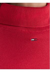 Tommy Jeans Golf Essential DW0DW21672 Czerwony Regular Fit. Typ kołnierza: golf. Kolor: czerwony. Materiał: bawełna #5