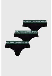 Karl Lagerfeld slipy (3-pack) męskie kolor zielony. Kolor: zielony. Materiał: bawełna