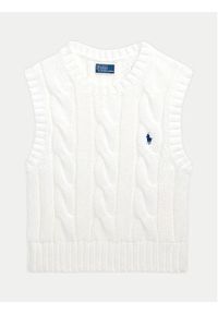 Polo Ralph Lauren Sweter 211959295001 Biały Slim Fit. Typ kołnierza: polo. Kolor: biały. Materiał: bawełna #3