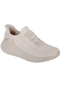 skechers - Buty sportowe Sneakersy damskie, Slip-Ins: Bobs Sparrow 2.0 - Lucky Run. Kolor: biały. Sport: bieganie