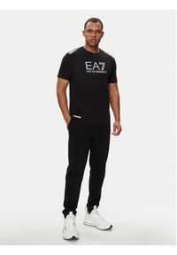 EA7 Emporio Armani T-Shirt 3DPT29 PJULZ 1200 Czarny Regular Fit. Kolor: czarny. Materiał: syntetyk, bawełna