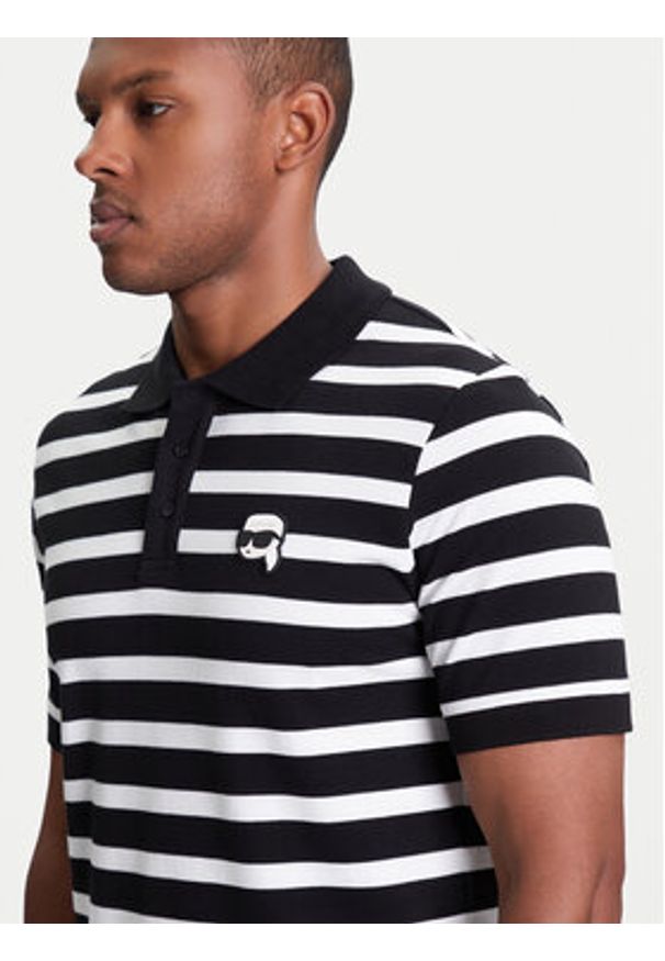 Karl Lagerfeld - KARL LAGERFELD Polo 745023 553231 Czarny Regular Fit. Typ kołnierza: polo. Kolor: czarny. Materiał: bawełna
