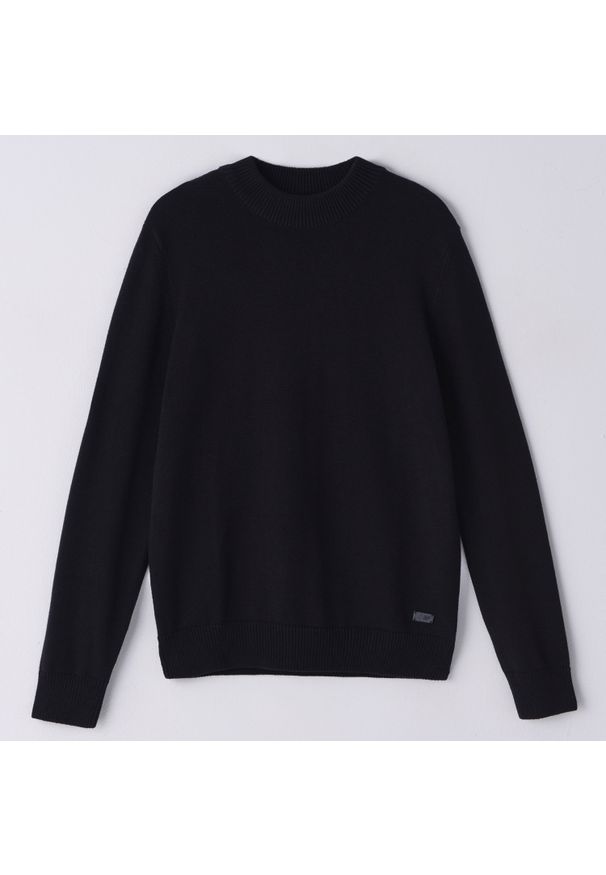 Cropp - Sweter ze ściągaczem - Czarny. Kolor: czarny