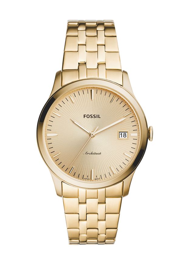 Fossil - Zegarek FS5745. Kolor: złoty. Materiał: materiał