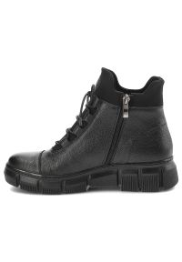 Czarne Botki Armodo Wygodne Obuwie Damskie. Okazja: na co dzień. Kolor: czarny. Materiał: skóra. Styl: casual, sportowy #4