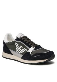 Emporio Armani Sneakersy X4X537 XM678 Q446 Khaki. Kolor: brązowy. Materiał: skóra, zamsz #5