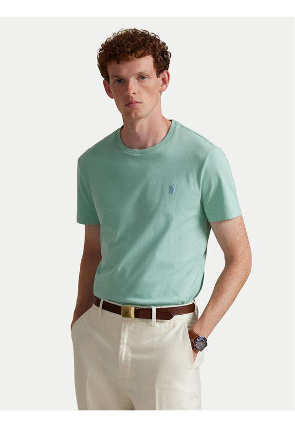 Polo Ralph Lauren T-Shirt 710671438507 Zielony Custom Slim Fit. Typ kołnierza: polo. Kolor: zielony. Materiał: bawełna