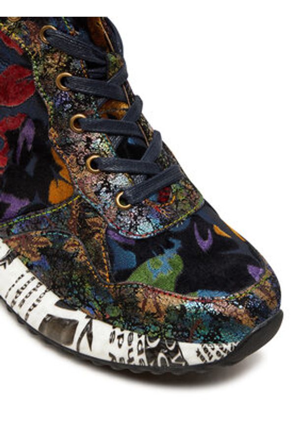 Laura Vita Sneakersy Burton 15 Granatowy. Kolor: niebieski. Materiał: skóra