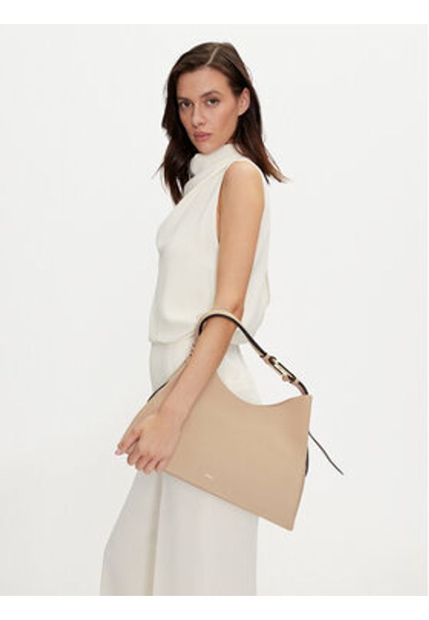 Furla Torebka Nuvola L Hobo WB01246 BX2045 8E000 Beżowy. Kolor: beżowy. Materiał: skórzane