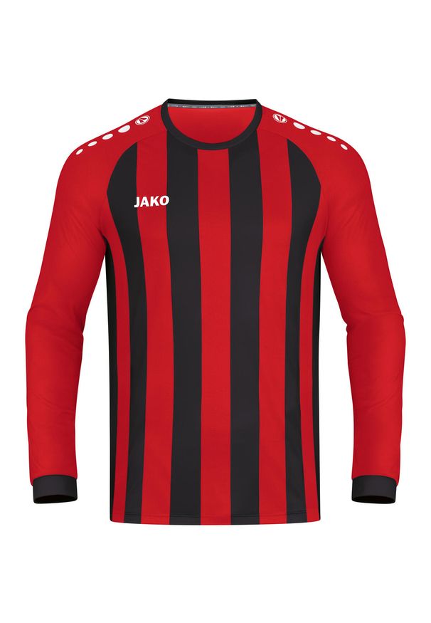 Dziecięcy dżersej z długim rękawem Jako Inter. Kolor: wielokolorowy, czarny, czerwony. Materiał: jersey. Długość rękawa: długi rękaw. Długość: długie. Sport: piłka nożna