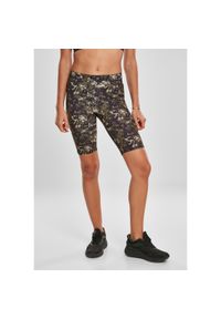 Spodenki kolarskie dla kobiet Urban Classics high waist camo tech. Stan: podwyższony. Kolor: beżowy, wielokolorowy, zielony. Długość: krótkie. Sport: kolarstwo #1