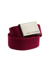 Urban Classics - Męski Pasek Płócienny. Kolor: czerwony, wielokolorowy, brązowy. Wzór: paski #1