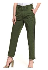 TOP SECRET - Spodnie długie damskie chino. Kolor: zielony. Długość: długie. Sezon: wiosna, lato #1
