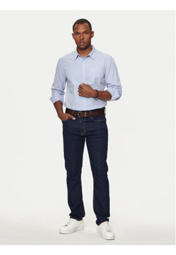 Guess Jeans Koszula M4YH35 WGCF1 Błękitny Slim Fit. Kolor: niebieski. Materiał: bawełna